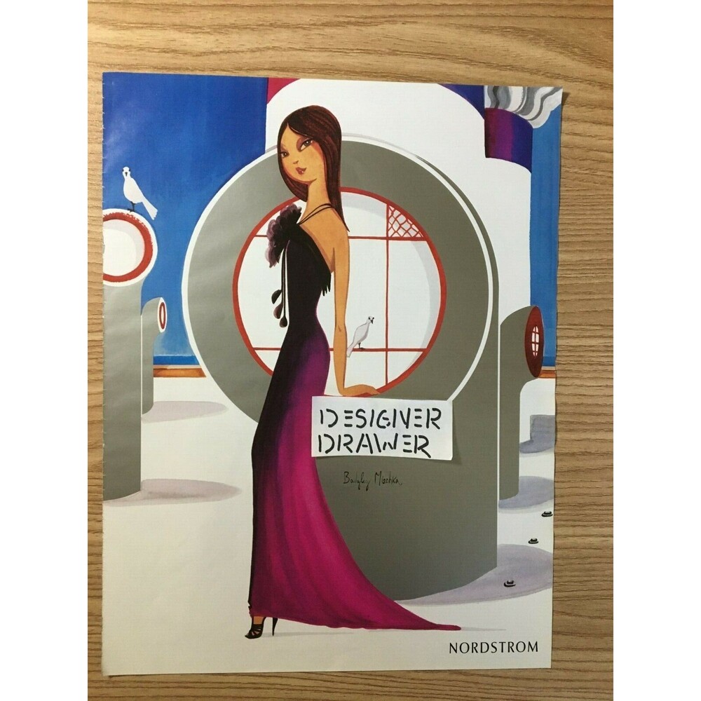 Badgley Mischka Gowns Illustrated Nordstrom Boutique Fashion Print Advertisement